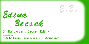 edina becsek business card